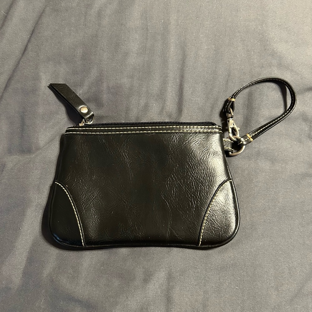 Black Clutch with Silver Hardware‎